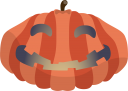  かぼちゃの中身をくりぬき目と口を開けて中に灯りをともすジャックオランタンのイラストです