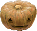 目と口を模るようにくり抜かれたかぼちゃのイラストです。