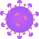 球体からスパイクが伸びている、コロナウイルスを模したイラストです