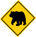 熊の出没に注意を促す標識のイラストです