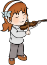 バイオリンを弾く女の子のイラストです。