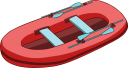 災害時の人命救助に使うゴムボートのイラストです。