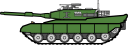 軍隊で使用される戦車のイラストです。