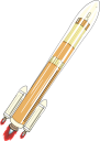 日本の新型ロケット,h3が打ち上げられているイラストです。煙、炎の無いイラストはヴァリアントをご覧ください