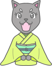 着物を着て正座をしている男女のいぬのイラストです。(各とり単体はヴァリアントをご覧ください)