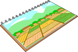 絵が描かれたキャンバスのイラストです。