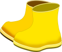 黄色い長靴のイラストです。一足Verはヴァリアントをご覧ください。