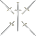 西洋の剣の３Dレンダリング画像です。（クローバー以外のマークの剣はヴァリアントをご覧ください）