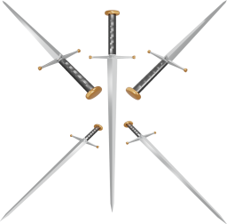 西洋の剣の３Dレンダリング画像です。（同種のデザインの剣はヴァリアントをご覧ください）