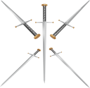 西洋の剣の３Dレンダリング画像です。（同種のデザインの剣はヴァリアントをご覧ください）