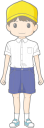 小学生男児のイラストです。