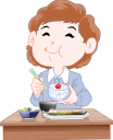 食事をする女性