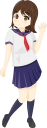 手を振る女子高生