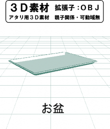 塗りのお盆の３Ｄ素材です。
